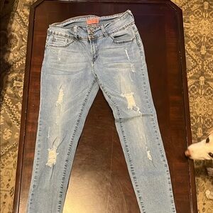 Wax Jean Blue Skinny Distressed Jeans